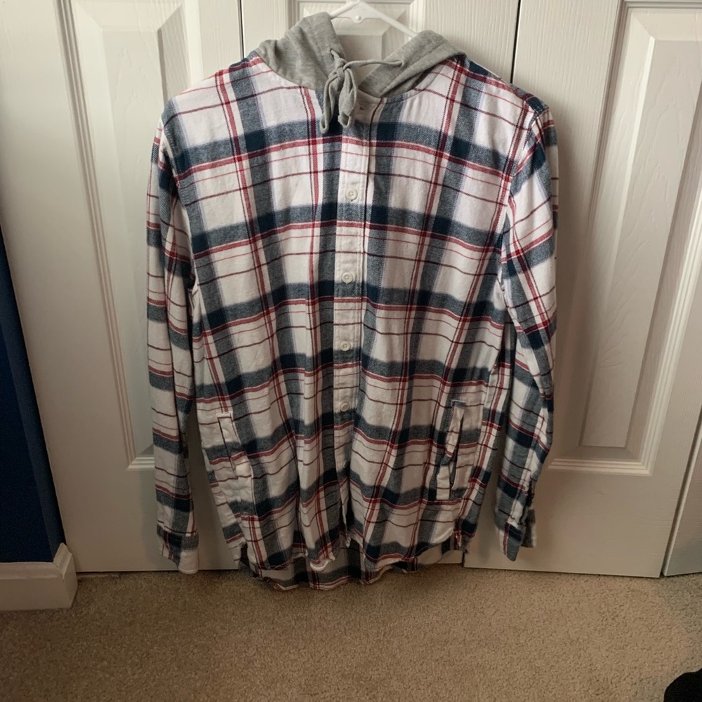 Mens Pacsun Plaid Hooded Flannel Sweatshirt Size: Small